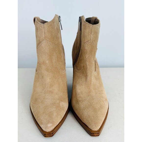 New Vince Camuto Gredile Beige Suede Pointed Toe Booties, Women's US Sz 7, EU Sz - Picture 3 of 7